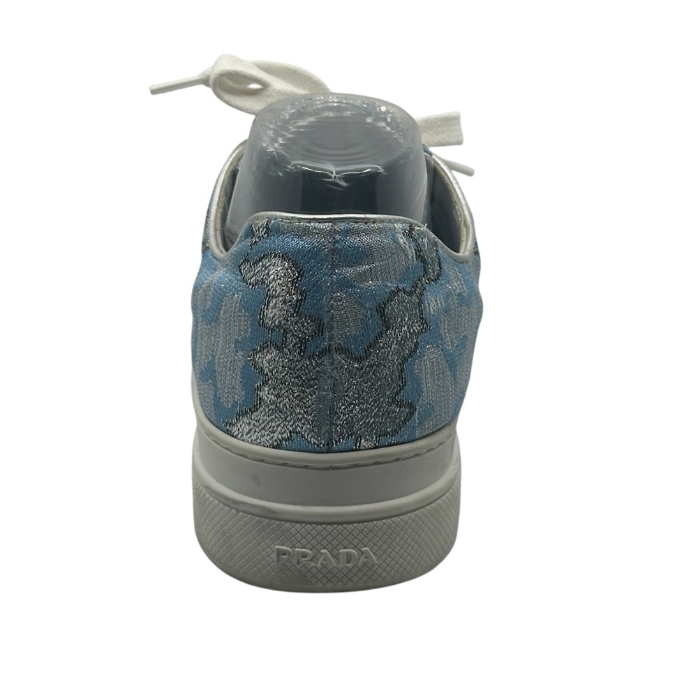 Prada 39 Platform Sneaker Metallic Jacquard Fabric Double Sole Amputee Left Only - Picture 8 of 12